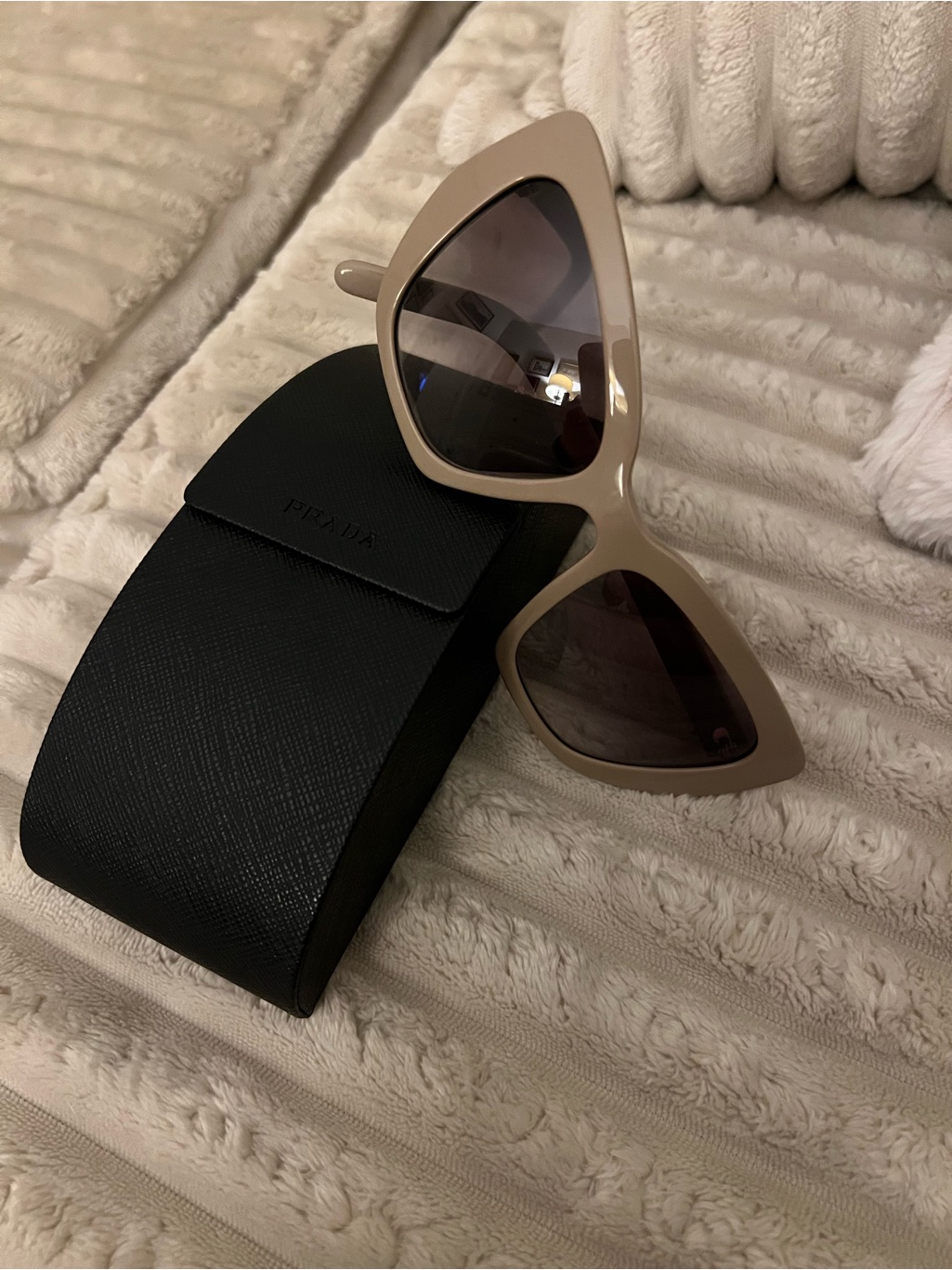 Mega Sale! Prada Nude Cat-Eye Sunglasses With Dark Lensesnwot!